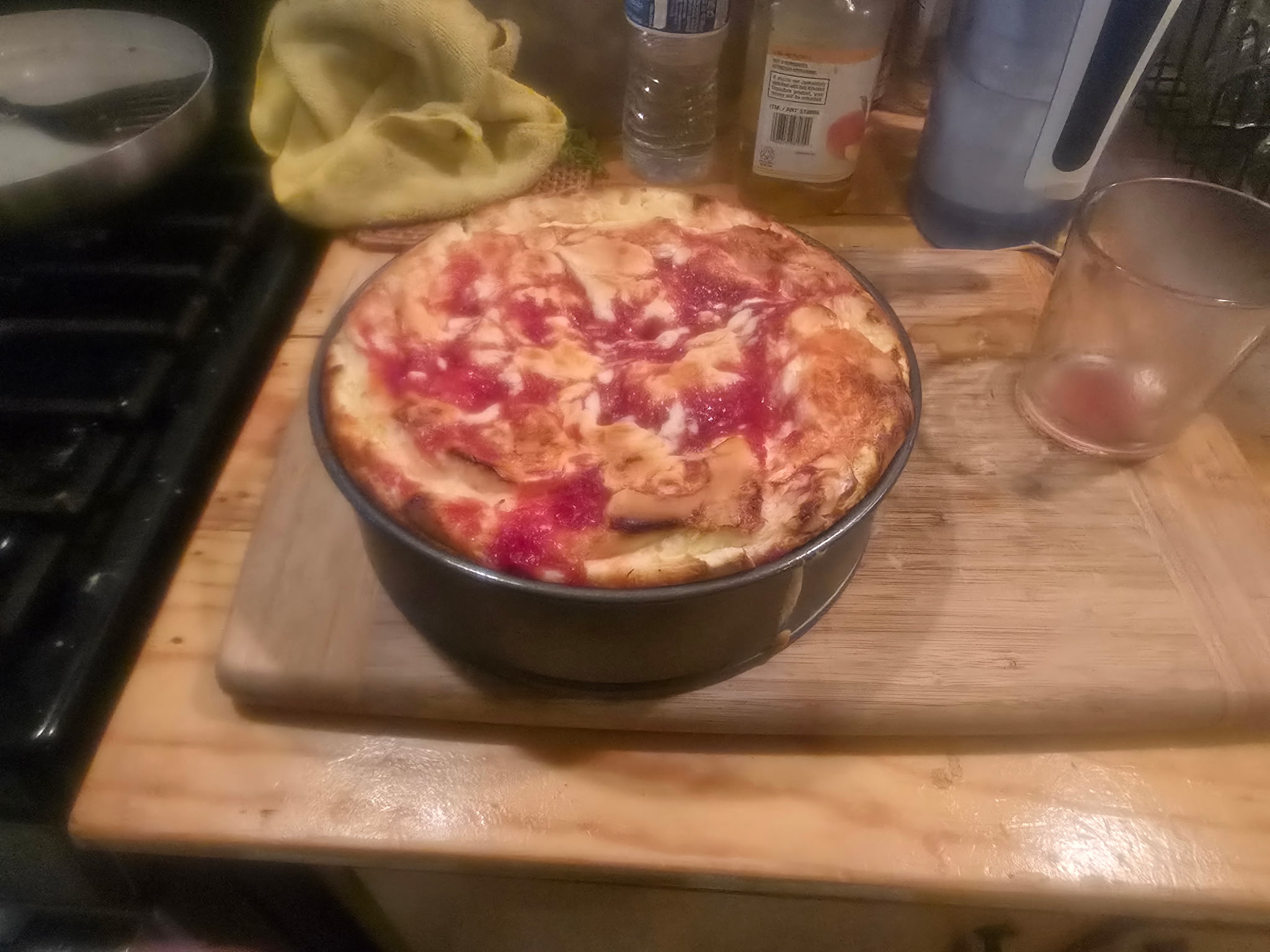 Raspberry-swirl cheesecake